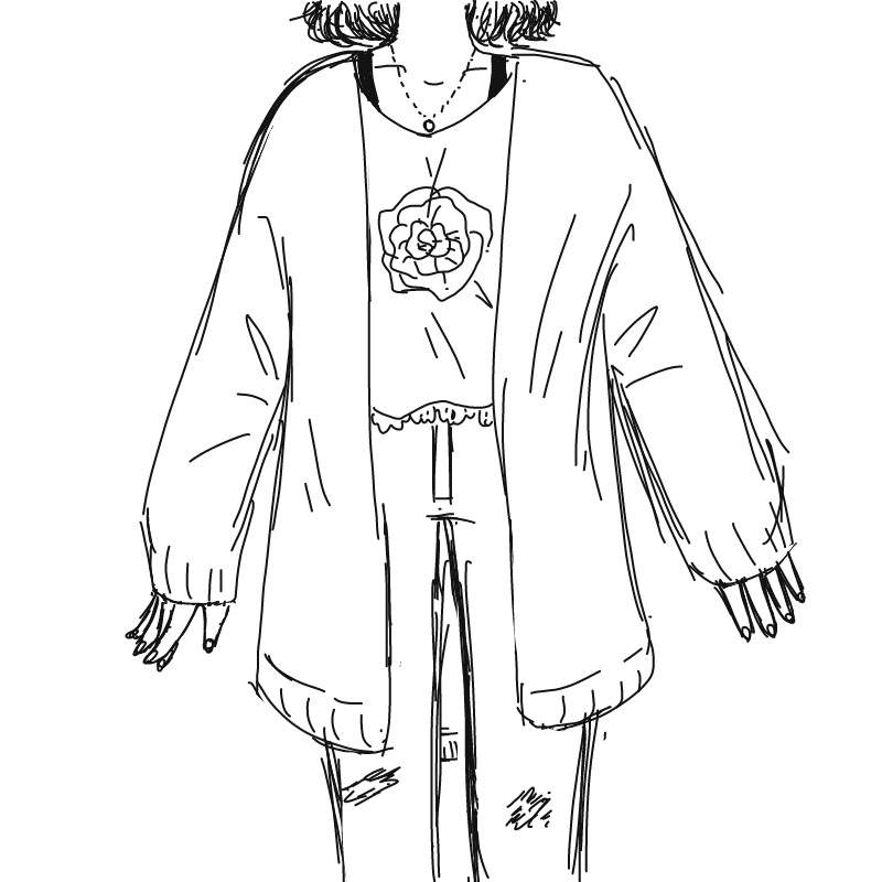 집에있는옷.. : 집에있는옷대충입어본건데.어떤가요?
이상한가?
가디건은언니꺼빌려입어서조금크네요.. 스케치판 ,sketchpan