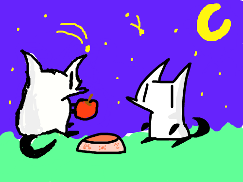 사과 나눠먹자 : 사과 나누어먹자능... 스케치판 ,sketchpan