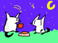 사과 나눠먹자 : 사과 나누어먹자능... 스케치판 ,sketchpan