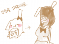 꽁냥 : 토끼를 의인화... 스케치판 ,sketchpan
