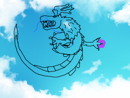 도현님의 룡 : 룡이하늘을나는모습 스케치판 ,sketchpan