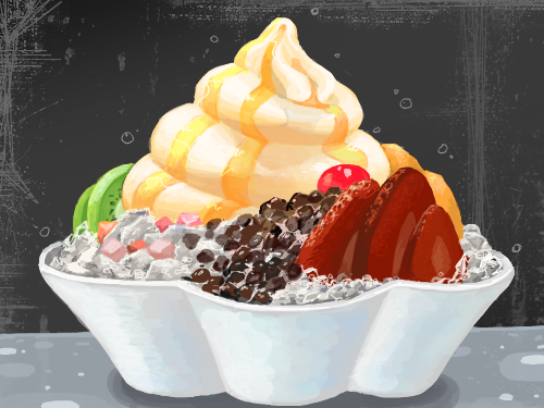 빙수 : 맛있는 빙수 스케치판 ,sketchpan