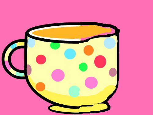 내가 만든 반쪽컵^^ : 브러쉬와 원만 가지고 그렸어요. 스케치판 ,sketchpan