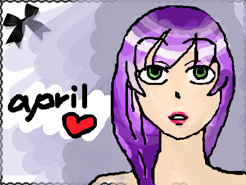 보라색으로 염색한 소녀. : 보라색으로 염색하고 싶은 생각이 들어서 그려봤습니다. 스케치판 ,sketchpan