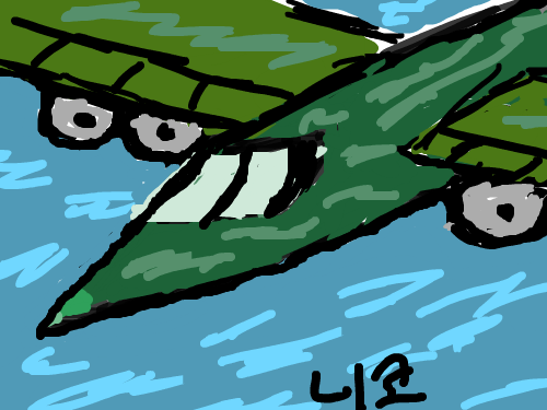 그냥 심심해서 비행기를.. : 기체는 몰르겠다만 바다를 건너고 있네요? 스케치판 ,sketchpan