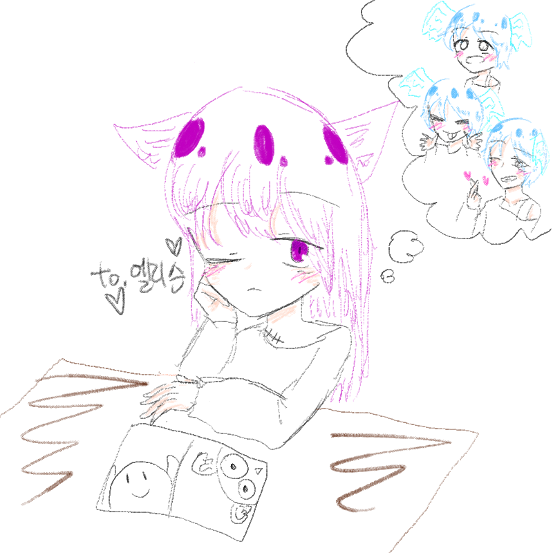 엄마가 갑.. : 엄마가 갑자기 끄라고해서 대충그림ㅠㅠ 미안해ㅠㅠ 스케치판 ,sketchpan