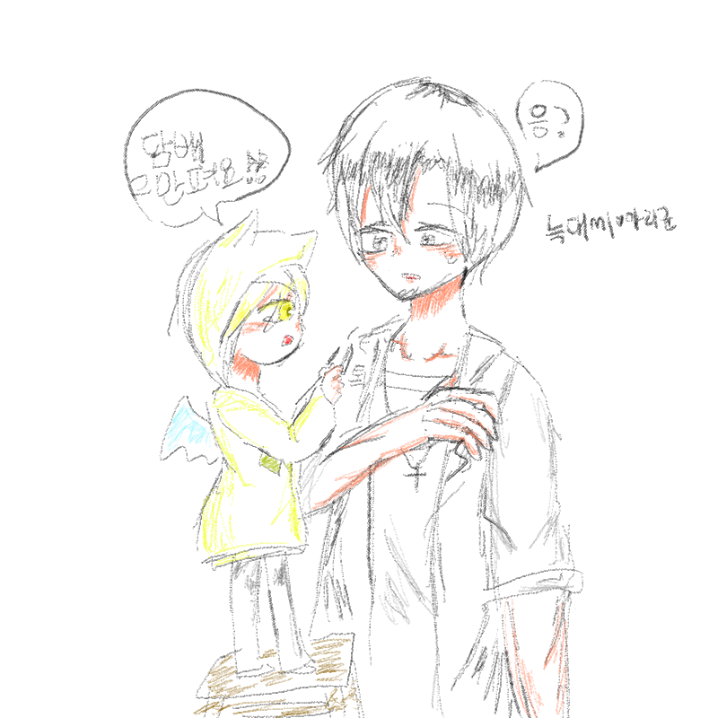 깜짝선물등.. : 깜짝선물등장!!!
햄셔님과 므넹님의 자캐를 마음대로그려서죄송합니다...
그래도 잘받아주세요!!!!!!!~♡
((늑대씨와아리군 짱좋습니다♡♡ 스케치판 ,sketchpan