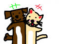 강아지와 고양이 : 아주 친한 강아지와 고양이 입니당 스케치판 ,sketchpan