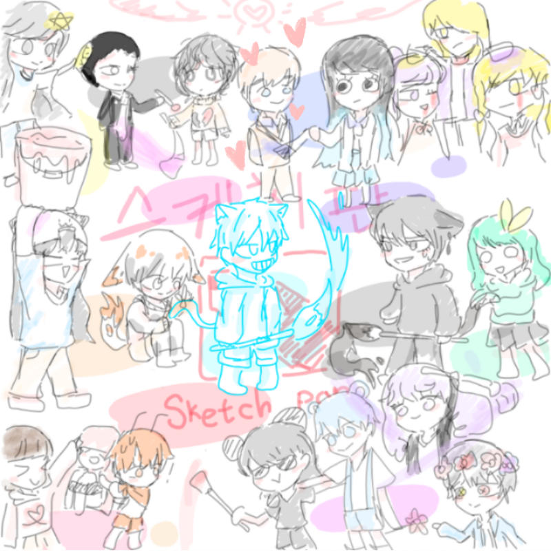 존잘님이신.. : 존잘님이신 하얀네코님께서 단체리퀘를 그려주셨는데ㅠㅠㅠ 제 라펠이가 귀여워졌습니다!!ㅠㅠ 스케치판 ,sketchpan