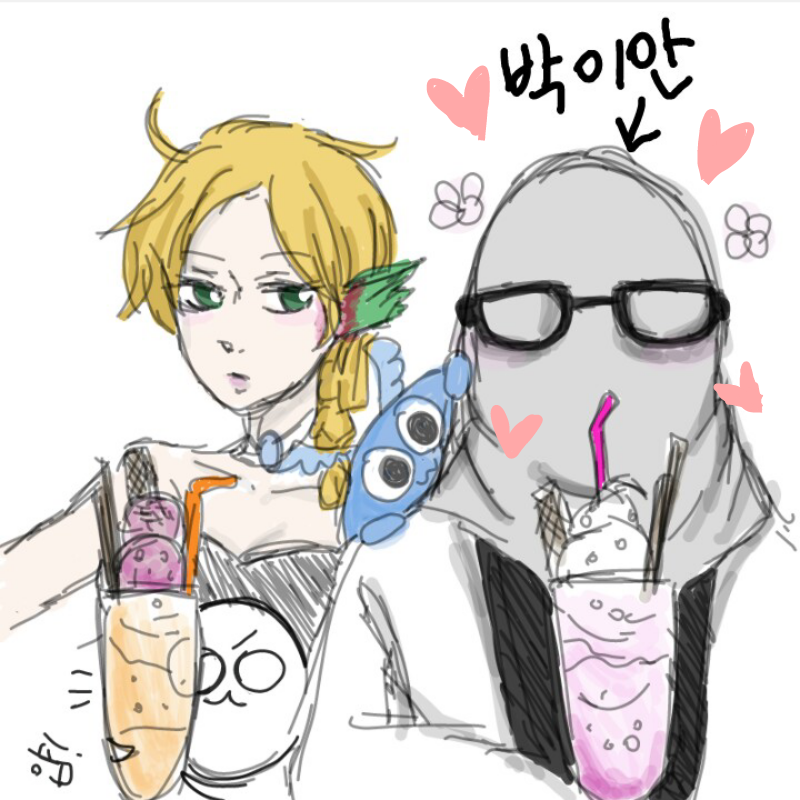 존잘님 포.. : 존잘님 포카포카님께서 그려주신 단체리퀘(?)입니다!! 제 자캐를 빌려드렸더니 엄청 귀엽게 그려주셨어요ㅠㅠ 감사합니다! 스케치판 ,sketchpan