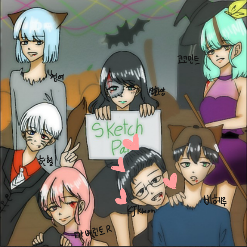 (설)화양이.. : (설)화양이가 그려준 단체 리퀘입니다!! 제 오너캐가 뱀파이어라니ㅠㅠ 정말 좋습니다! 그려줘서 고마워!!! 스케치판 ,sketchpan