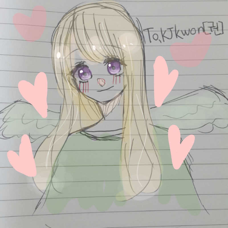 잔디님께서.. : 잔디님께서 그려주신 리퀘입니다! 손그림 엄청 예뻐요ㅠㅠㅠㅠ 마음에듭니다ㅠㅠ 정말 감사드립니다!!! 스케치판 ,sketchpan