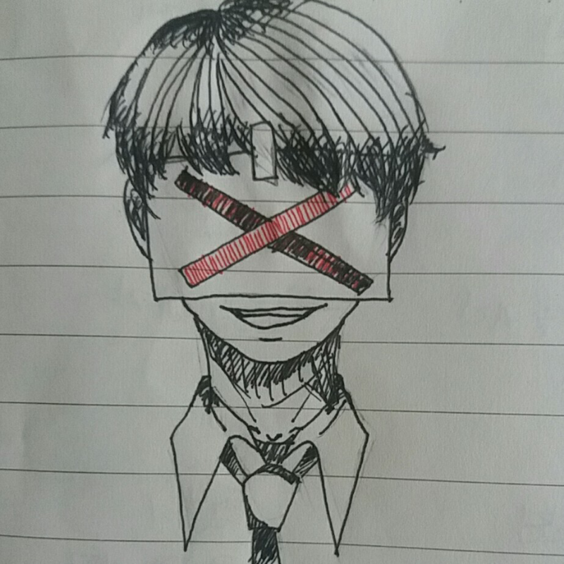 오늘 학교.. : 오늘 학교에서 낙서해본건데 친구가 자캐로 삼아보라고 해서 저의 자캐가 된 녀석입니다!ㅋㅋㅋㅋㅋㅋ 이름은 'X(엑스)'입니다! 스케치판 ,sketchpan