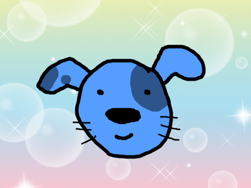 파란강아지 : 열심히 그린 파란 강아지 스케치판 ,sketchpan