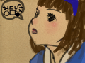 운동회 : 소녀가 응원을 하는 모습*(?) 스케치판 ,sketchpan