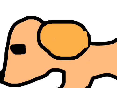 거대한 강아지 : 거대한 강아지가 서 있는 모습이다. 스케치판 ,sketchpan