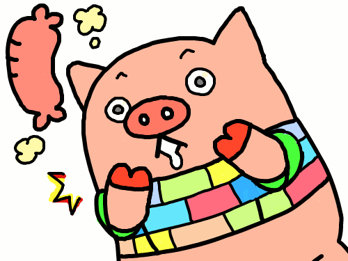 햄 먹고픈 돼지 : 맛있는 햄을 먹고 싶은 돼지를 색칠해 보았습니다. 스케치판 ,sketchpan