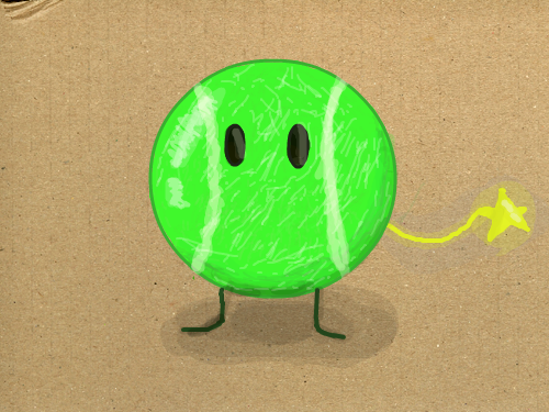 테니스공 : 어디서 많이 본듯한 테니스공이다 스케치판 ,sketchpan