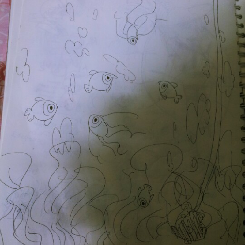 낙서 어항 : 낙서 어항 스케치판 ,sketchpan