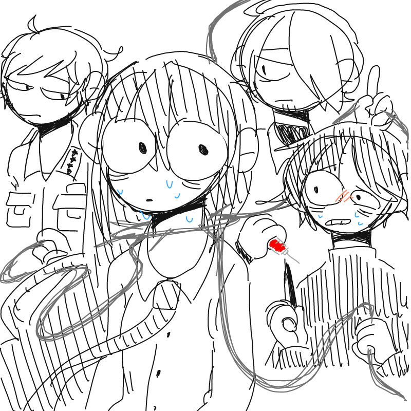 조종당합니.. : 조종당합니다
네명의 개ㅅ(삐이)들에게 ((ㅊㅁ
죄죄죄죄송합니다 왼쪽에 있는 녀석은
J님(?)네 캐릭터여유
한명 어딨냐고요? 걘 숨기 잘 해요 ((핑계 스케치판 ,sketchpan