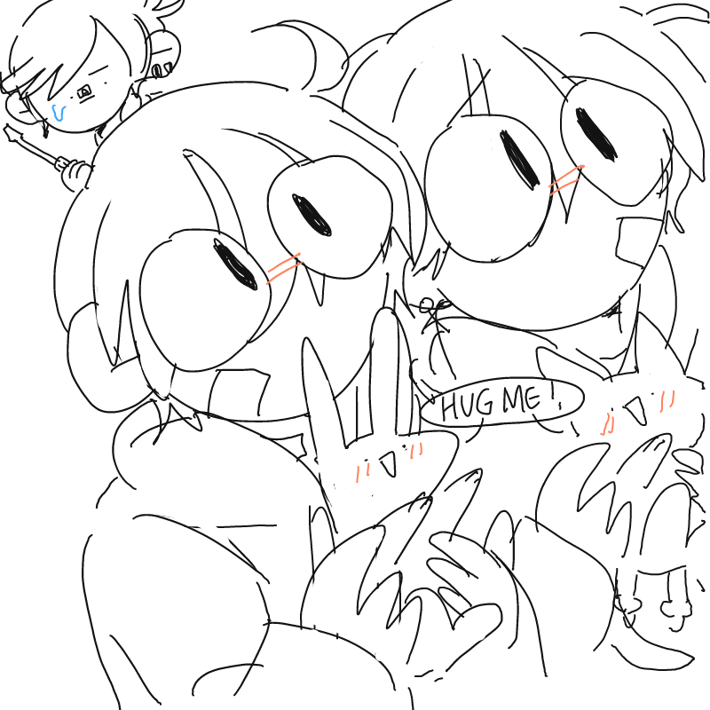 처음에 첫.. : 처음에 첫눈님 자캐중 레빗이가 생각나서 토끼만 그려보려고 했는데 뭔가 허전해서 동생과 함께 고양일 들고있는 걸 그려보았다 ((무의미
뒤에 알버트는 그냥 좀 심심해서...? 스케치판 ,sketchpan