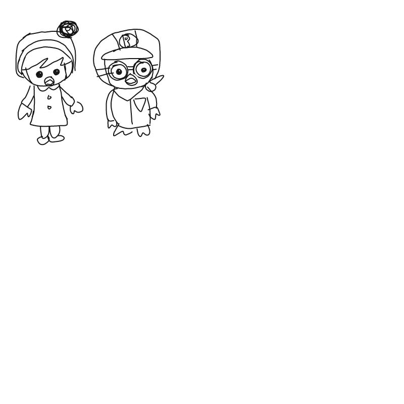 뽀로로,페.. : 뽀로로,페티 스케치판 ,sketchpan