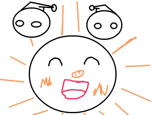 방긋방긋 웃어봐요. : 빙그레 웃고 있는 해님이 뭘 말하고있습니다. 스케치판 ,sketchpan