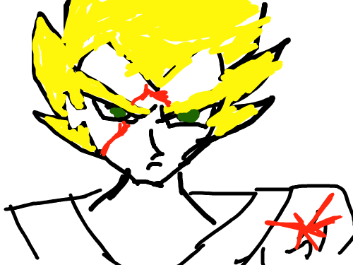 드래곤볼 슈퍼베지터 : 베지터가분노할때생기는슈퍼사이어인상태로전투력은150만이상으로올라간다 스케치판 ,sketchpan