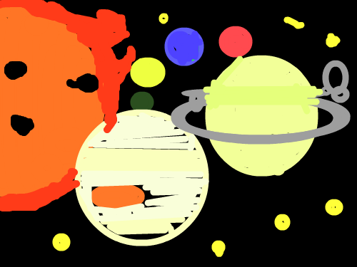 태양계 : 행성들을그린거에요 스케치판 ,sketchpan