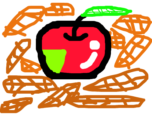 부평서초(조윤상) : 잎속 사과 스케치판 ,sketchpan