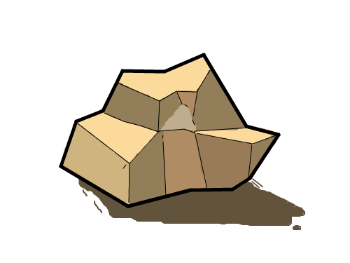 암석바위 : 그림자가있는암석바위 스케치판 ,sketchpan