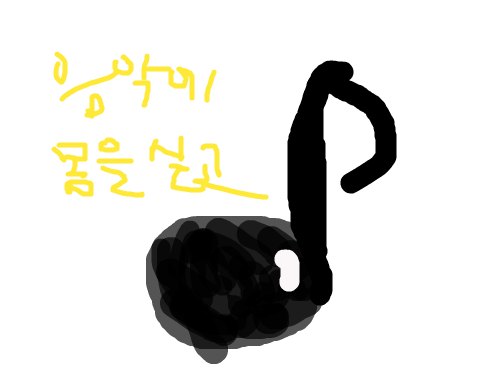 음악에몸을싣고 : 에..ㅋㅋ믿지못하시겟지만요 ㅋㅋ저기 있는 괴상망측한 물체는 음표랍니다;;ㅋㅋㅋㅋ역시 타블렛이있어야하는데.. ㅜ 타블렛을 구입해야겟어!!ㅋ 스케치판 ,sketchpan