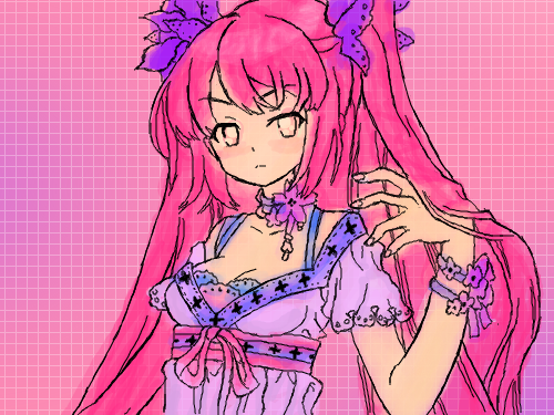 Pretty anime girl!!^ - ^ : I wanted to color it and turned out cute! kawaii!! 스케치판 ,sketchpan