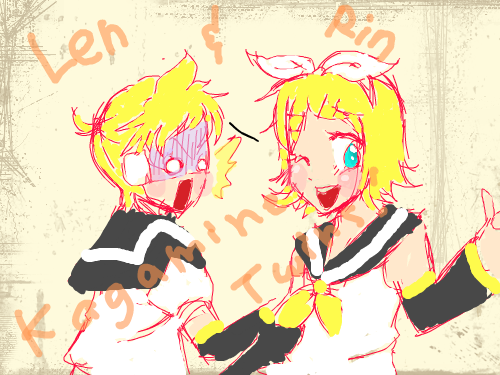 Doodling Kagamine Twins : foolish drawing 스케치판 ,sketchpan