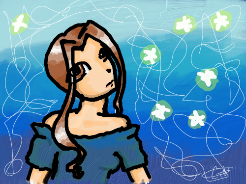 Blue : My first drawing on sktchpad, yay! 스케치판 ,sketchpan