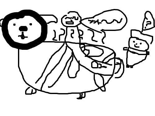 사자 한마리 : 사람한마리 스케치판 ,sketchpan