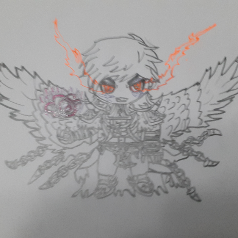 손그림:루.. : 손그림:루미너스 흑화(8살때 그렸다능! 스케치판 ,sketchpan