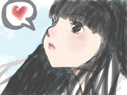 소녀 : 긴 머리 소녀 스케치판 ,sketchpan