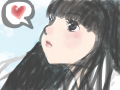 소녀 : 긴 머리 소녀 스케치판 ,sketchpan