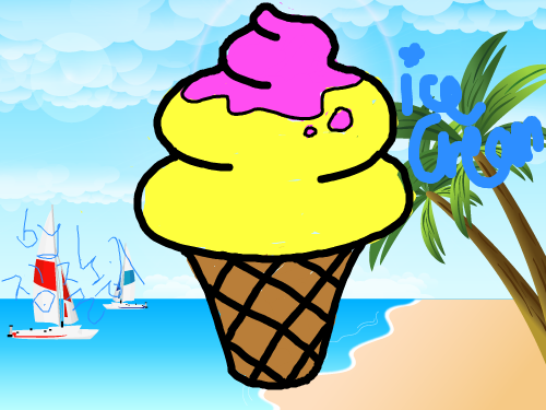 딸기 바닐라 아이스크림 : 첫작입니다 스케치판 ,sketchpan