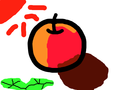 02-명암 : 사과의 명암 스케치판 ,sketchpan