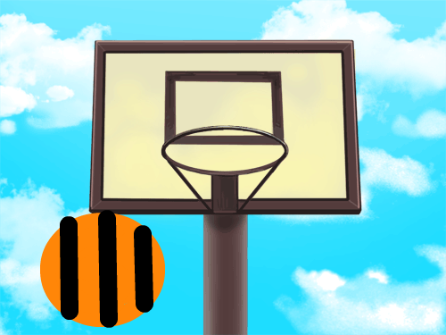농구ball과 골대 : 농구ball과 골대 스케치판 ,sketchpan