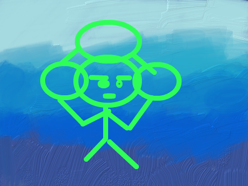 풍선 : 풍선이머리에끼어서고생하는모습 스케치판 ,sketchpan