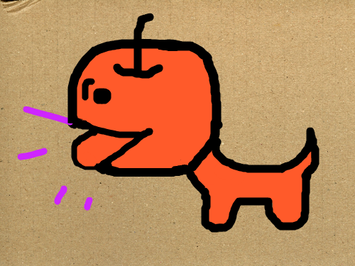귀엽지만 귀엽지도 않은 사과가 변형한 사과 강아지 : 사과가 유전자 변신해 강아지가 된 것 스케치판 ,sketchpan