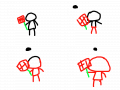 v파링 : 파리가 지나가는걸 짜증나해하는 파리채맨 스케치판 ,sketchpan