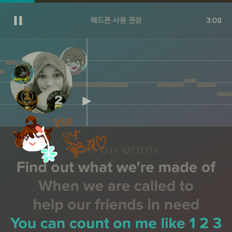 노래 부르.. : 노래 부르는게 또 다른 취미랄까:3! 
그러면서 노래 부르고 난 뒤에 기계음 소리 만들긴 하지만...
(이 노래는 제 인생 노랩니다♡) 스케치판 ,sketchpan
