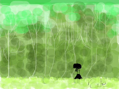 소녀 : 비오는날 소녀 스케치판 ,sketchpan