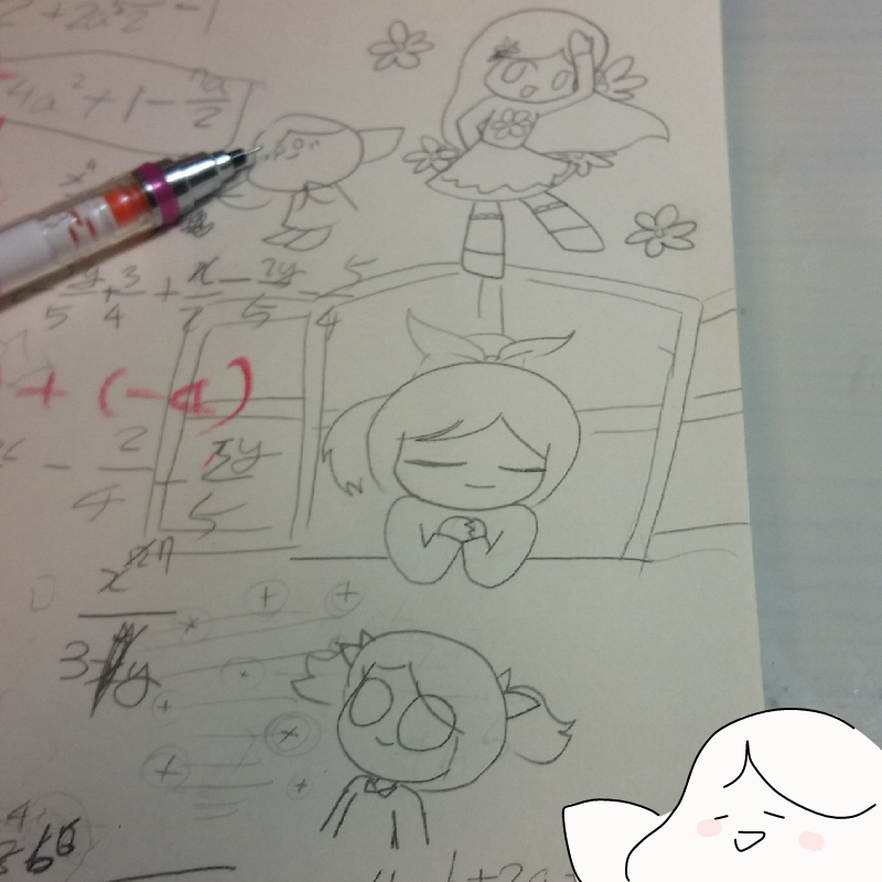 숙제 안하.. : 숙제 안하고 연습장에 낙서하는 그영이..... 스케치판 ,sketchpan