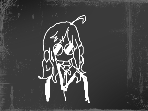 양갈래 뺑글이 안경소녀★ : 마우스작★ 스케치판 ,sketchpan