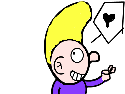 숫자로 만든 사람 : 노란머리로 약간(?) 돌은 사람? 스케치판 ,sketchpan